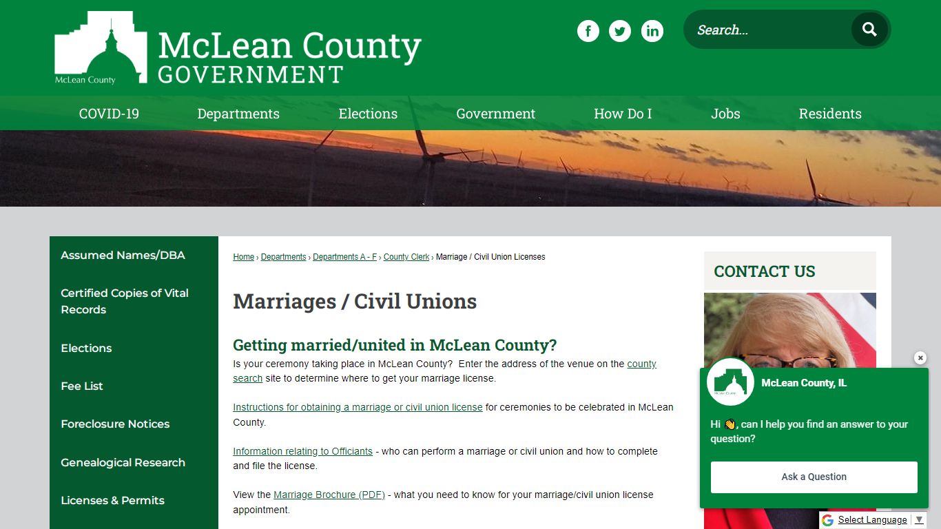 Marriages / Civil Unions | McLean County, IL - Official Website